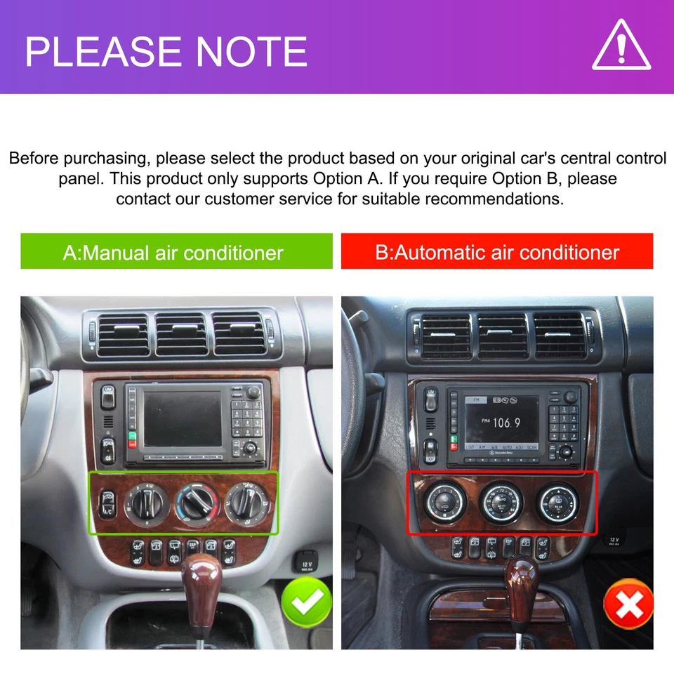 Rádio estéreo Mercedes-Benz W163 ML320 AMG ML500 Android automático Apple CarPlay - Imagem 4 de 4