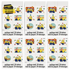 Multicolor Despicable Me Tattoos - 24 Count - Fun  Vibrant Temporary Tattoos,