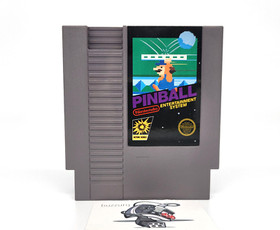 Pinball Nintendo NES Black Box 5 screw Hangtab Early Print - Near Mint - USA