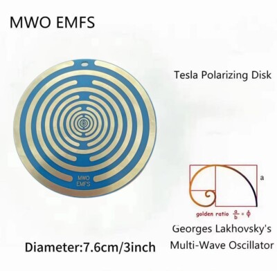 Lot De 5 Disques Polarisants Lakhovsky MWO Disk EMFS Tesla 7,6 Cm