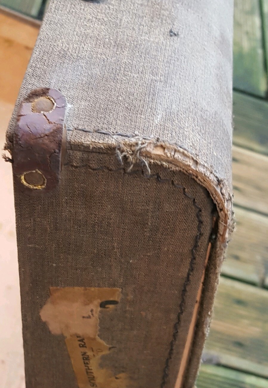 Vintage 1950s Fabric Covered Small Suitcase. eBay