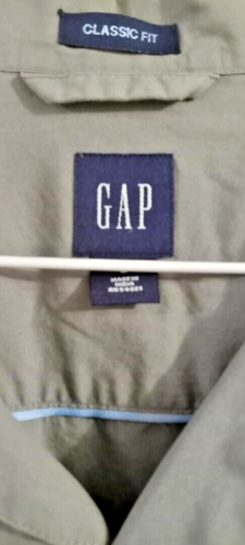 Camicia uomo Gap grigia ricamata floreale manica corta con bottoni taglia large - Foto 3 di 3