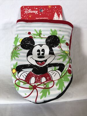 NEW 2 Pk Mickey Mouse Disney Christmas Oversized Mini Oven Mitts 