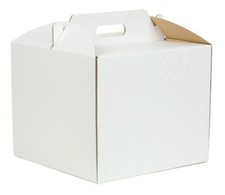TORTENKARTON TORTENSCHACHTEL TORTENBOX 300x300x250 mm Weiss Stabil NEU