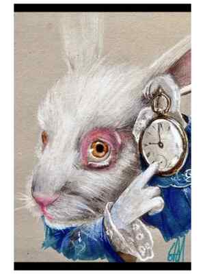White Rabbit Time - Art Print | eBay