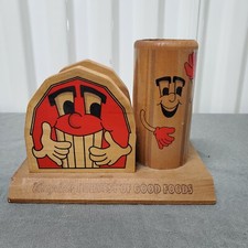 Campbells Harvest of Good Foods Wood Barn Silo Napkin, Utensil, Straw Holder VTG