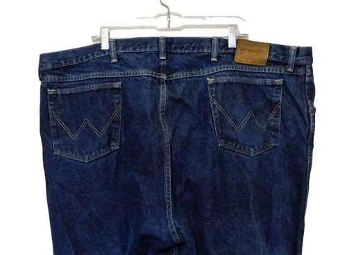 Wrangler Rugged Wear Jeans 50x32 Blue Denim Dark Wash 100% Cotton - Picture 6 of 9