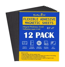 Magnetic Sheets with Adhesive Backing for Crafts, DIY. 12 Strong Craft Magnet...