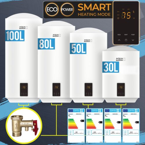 Aquamarin® Elektro SMART Warmwasserspeicher 30/50/80/100 L Boiler 2 kW 230 V - Bild 1 von 55