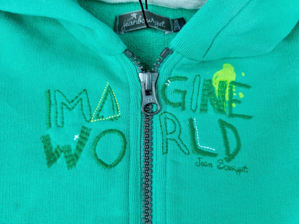 Jean Bourget зеленый с капюшоном трикотажа полный молнии куртка размер 23 М представить мир новый с ярлыками - Изображение 2 из 4