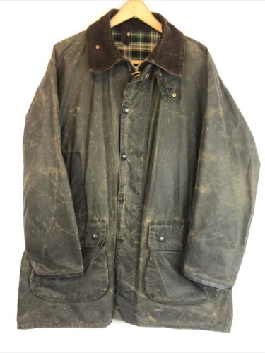 Barbour 3 Crest Border Jacket Size 44 XL Waxed With Liner C44 A200 Vintage - Picture 1 of 12