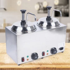 2Bottle Electric Sauce Warmer Dispenser Caramel Cheese Chocolate Melting Machine