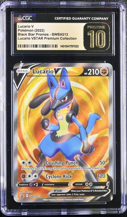 Pokemon Lucario V SWSH213 Ultra Rare Black Star Promo - CGC 10 PRISTINE