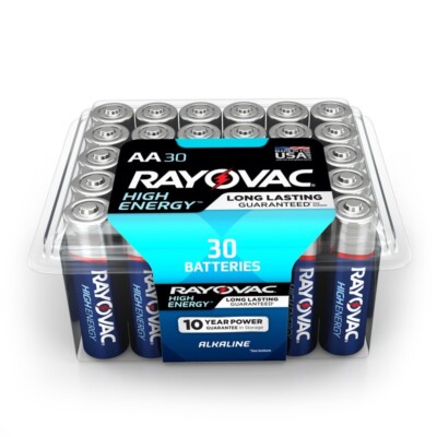 Rayovac High Energy AA Long Lasting Alkaline Non-Rechargeable Batteries 30 pk