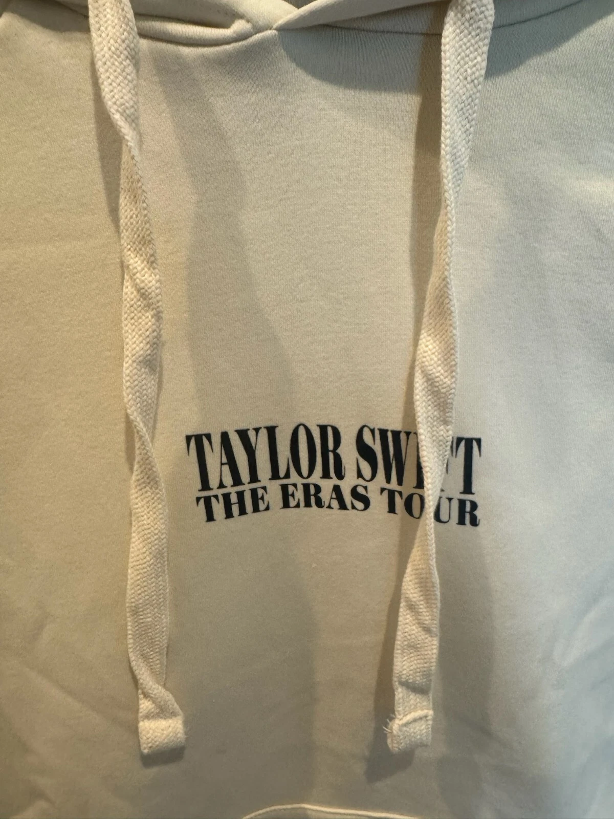 OFF WHITE Felpa Taylor Swift The Eras Tour panna con cappuccio taglia Small merch nero bianco