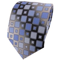 Tigertie Krawatte In Blau Hellblau Silbergrau Kariert - Binder Tie Schlips