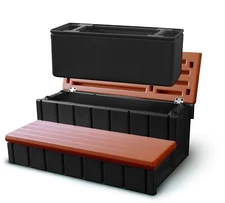 Leisure Accents 36" Deck Patio Spa Hot Tub Storage Compartment Steps