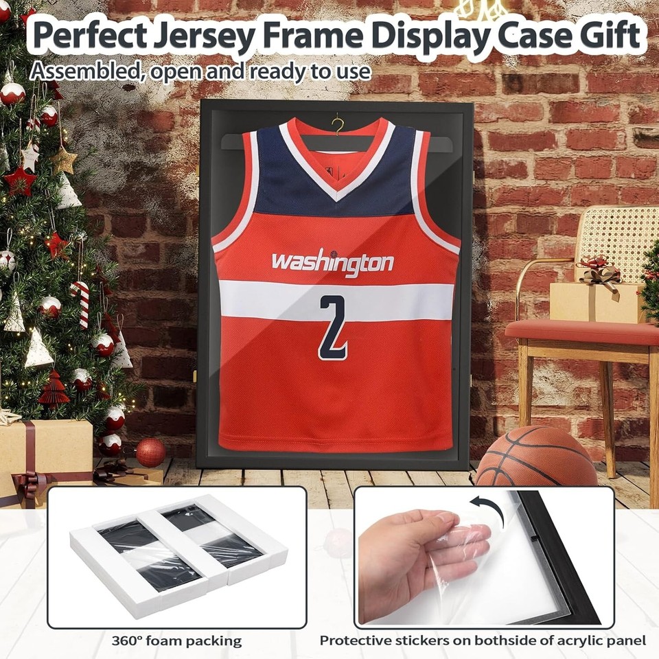 Jersey Display Case Frame Shadow Rack Box Exquisite Lockable with ...