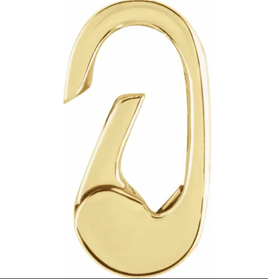 10mm OD 3mm ID 14k Yellow Gold Mini Charm Hinged Carabiner Lock