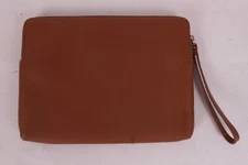 Mark & Graham Leather wristlet clutch, 9.5”w x 7”h, brown, zipper pouch