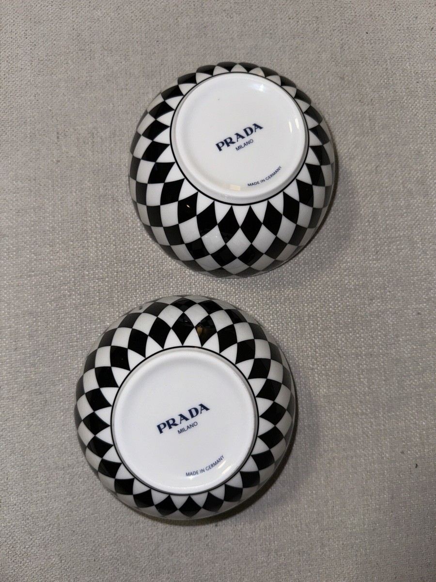 Prada Rice Or Cereal Porcelain Bowl Set Of 2 - Black And
