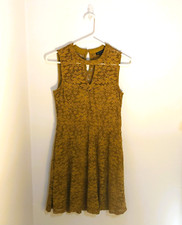 As U Wish Women's Coffee Brown Lace Sleeveless Dress Size M Spring Summer