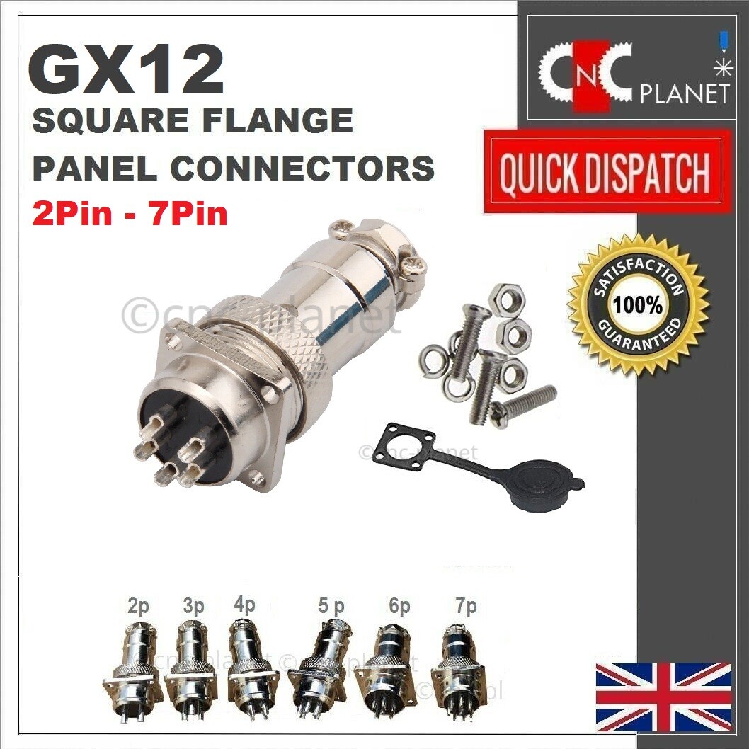 GX12 Aviation Plug 2 3 4 5 6 7 Pin 12mm Metal Panel Cable