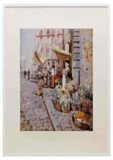 Quadro Pratella Attilio La Piazza del Mercato A3 A4 Stampa Con Cornice