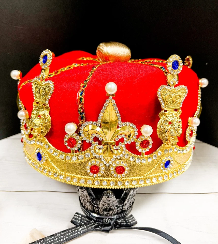 Royal King Crown, Halloween Party Costume, Prom Crown, Cosplay Crown, XL Size - Image 4 of 4