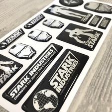 Iron Man Stark Industries Tony Chrome 3d Domed Emblem Decal Stickers