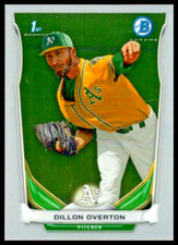 2014 BOWMAN CHROME PROSPECTS #BCP60 DILLON OVERTON OAKLAND ATHLETICS