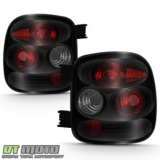 Black Smoked 99-04 Chevy Silverado Sierra Stepside Tail Lights Lamps Leftright