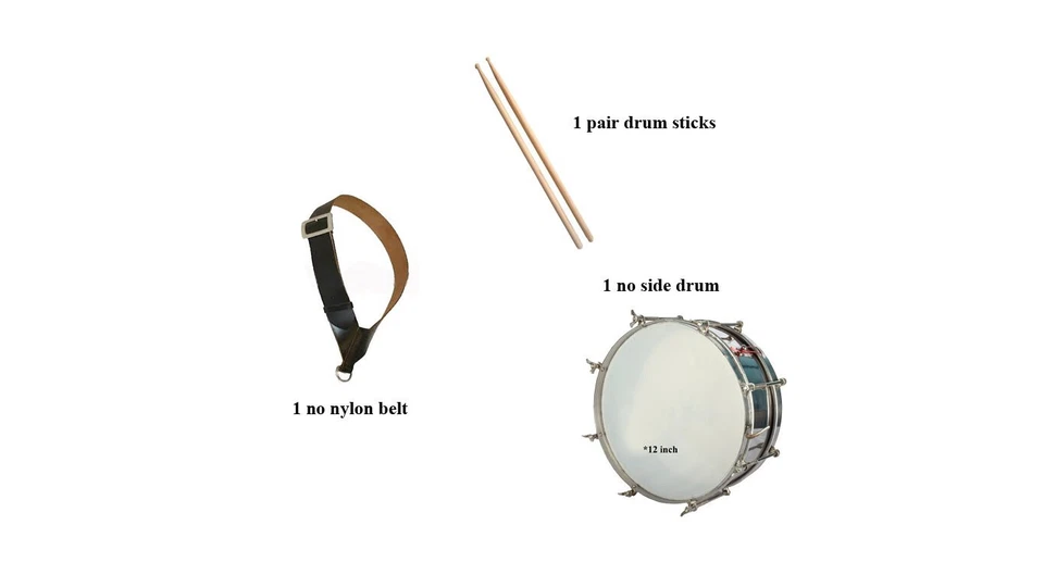 Instrumentos musicales 1 pieza tambor lateral (S.S), 12" pulgadas, plateado Foto 3 de 3