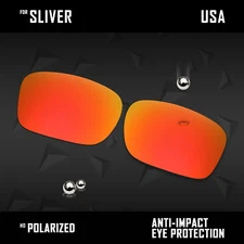 iROX Polarized Replacement Lenses for-Oakley Sliver OO9262  - Fire Red