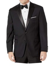 Calvin Klein Men Black Tuxedo 95 Wool Separates Jacket 40 Short 450