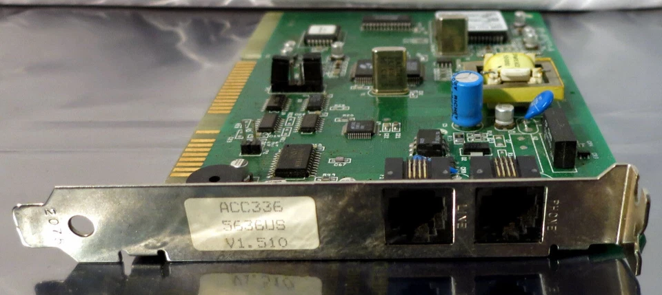 Hayes 09-00459-4 Internal ISA 33.6 V.34 Modem Card R6723-17 Rockwell Chipset 94 - Image 2 of 3