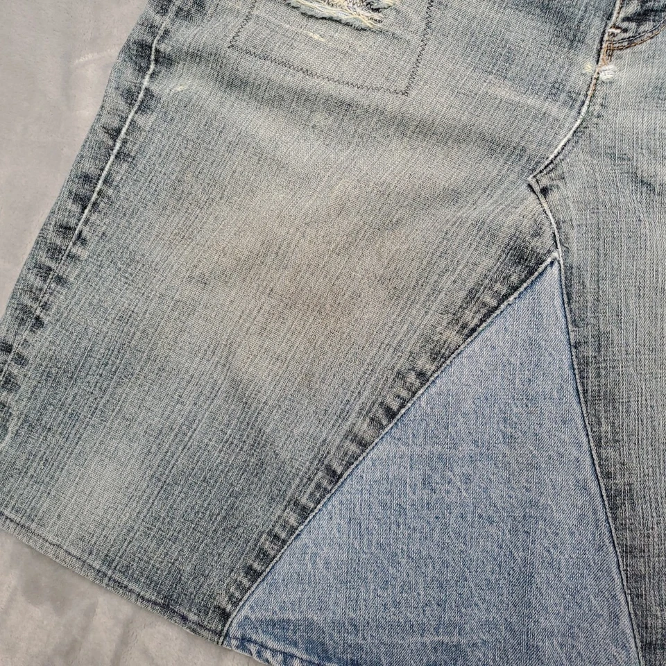 De Colección Sasson Falda Denim A Medida Para Mujer 34 Cintura Azul Jeans Grunge Y2K Envejecido Foto 2 de 4