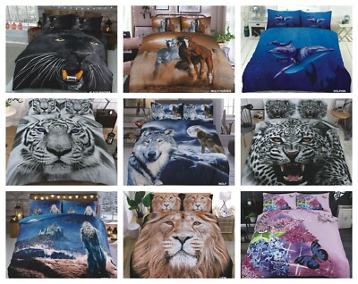 3D Animal Print Duvet Cover Set Duvet Cover Sheet Pillowcase Single