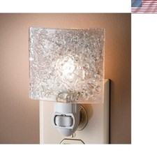 Stained Glass Night Light, Clear Glass, Plug in nightlight for Bedroom/Bathro...