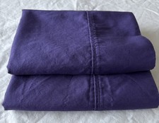 2 Long Staple Cotton King Pillowcases Dark Purple California Design Set Shams