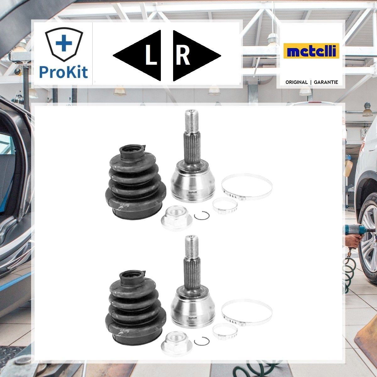 2x ORIGINAL® Metelli Gelenksatz, Antriebswelle Vorne für Ford FUSION FIESTA V