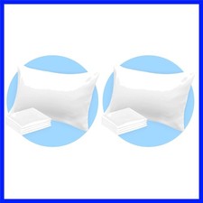 Pillow Cases Standard Size White Pillow Cases Set of 4 Cotton Blend 200 TC So...