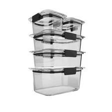 Rubbermaid Brilliance Food Storage Container Set, 10 Piece, Clear