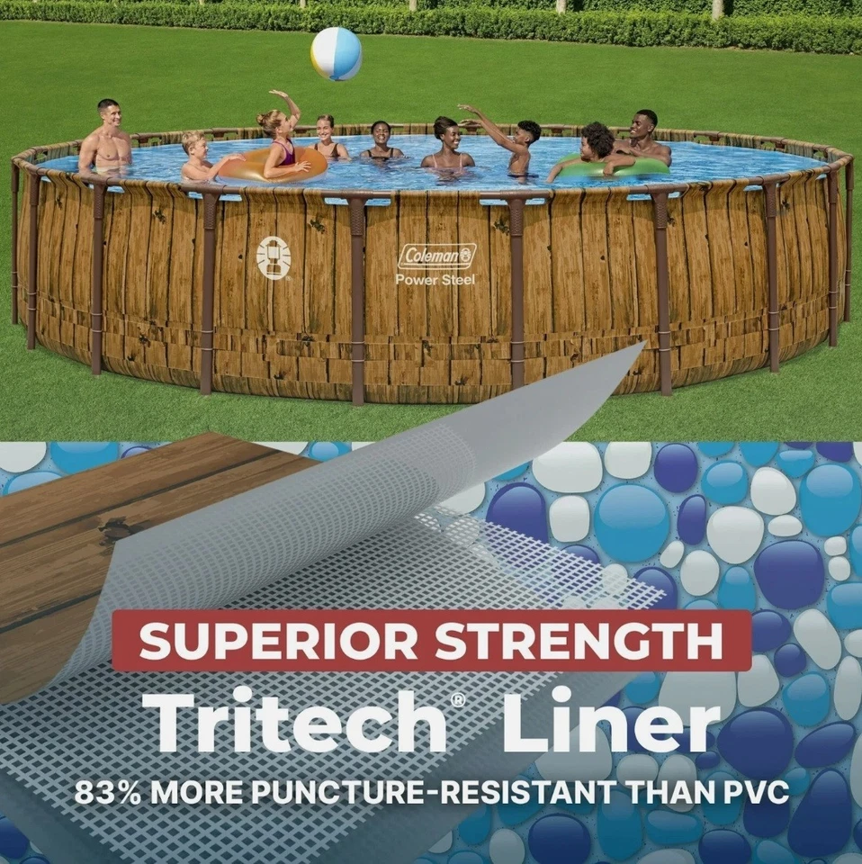 Coleman (22 ft) x (52 in) Above Ground Power Steel Pool Set NEW in box. - Image 4 of 4