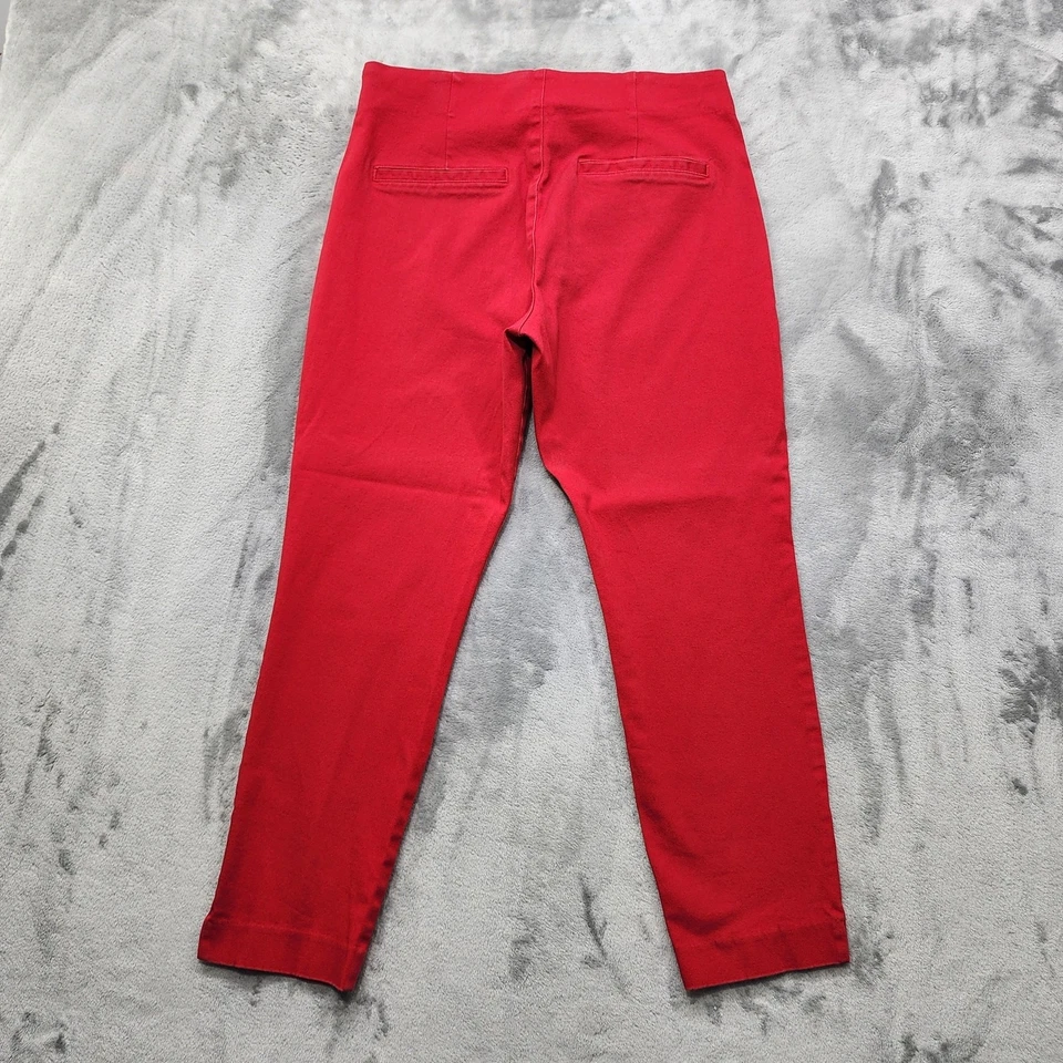 Pantalones Old Navy para mujer 14 Robbie Red Wow tiro alto ajustados tobillo cremallera lateral elásticos Foto 3 de 4