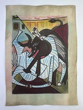 Pablo Picasso COA Art Painting Original Drawing Vintage Paper Signed