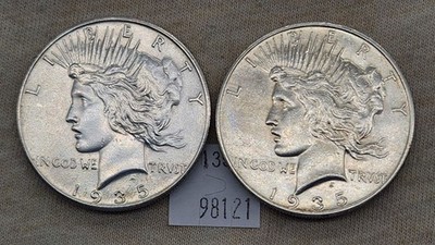 WPCoins ~ 1935 P/S Peace Dollar Set