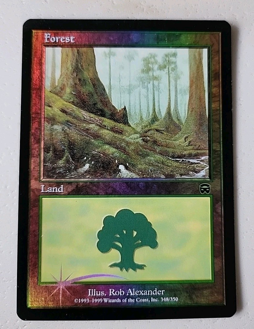 FOIL Forest (348) Mercadian Masques Regular LP Lightly Played MTG 