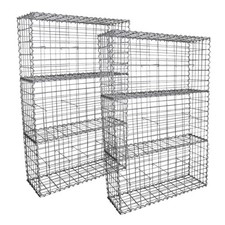 Gabion Baskets 6 Pack 100x50x30cm | Garden Mesh Outdoor Cages Wire Stone Wall