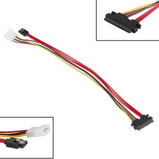 SATA 7 15 Pin Combo Cable HDD Hard Drive Data 4 Pin Power Supply Adapter NEW